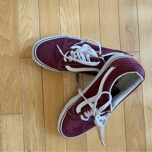 Vans Burgundy and White sneakers